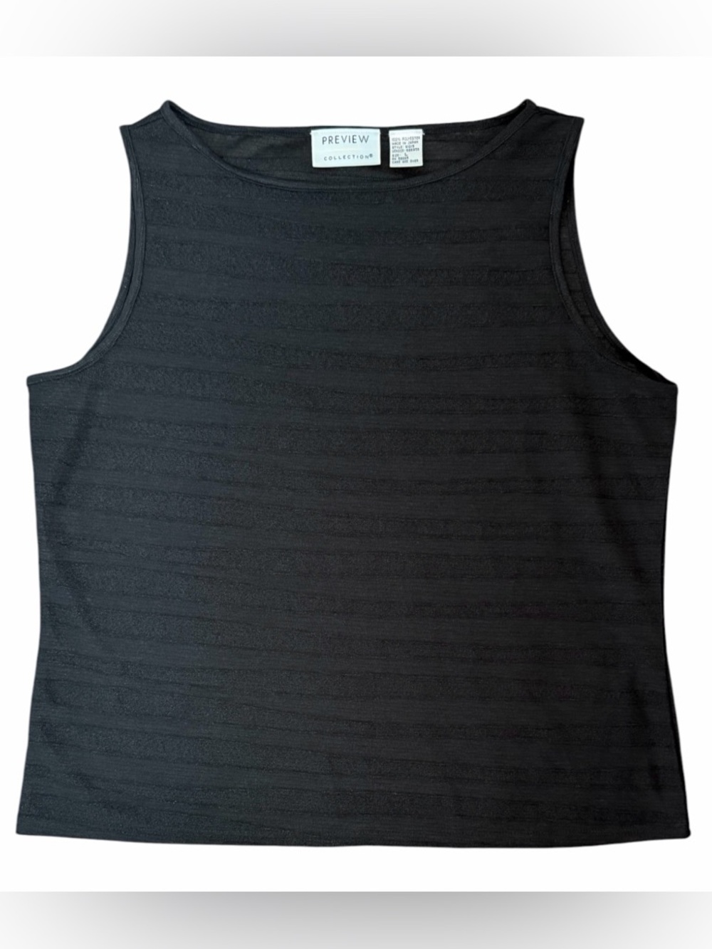 Preview Collection Black Sleeveless Textured Tank (008)
